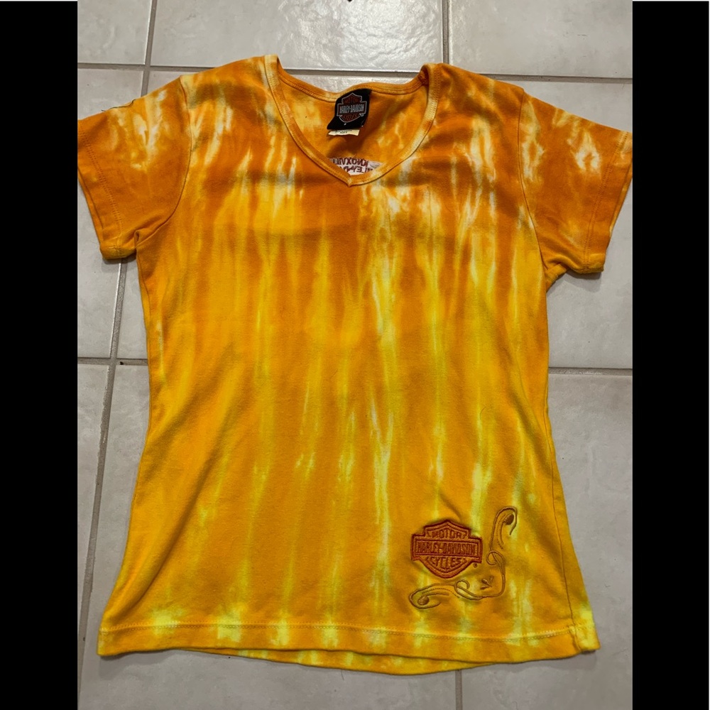 Harley Davidson tee, S, sexy, v neck embroidered